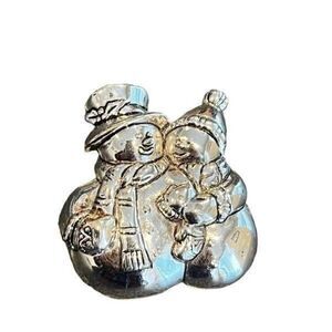 Christmas Snowman dual pendant Locket brooch